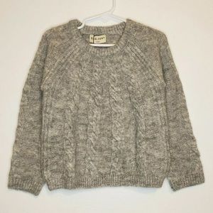 Girls Pullover Sweater Cable Knit Crewneck Sweater